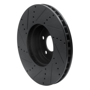 Mercedes-Benz C300 Brake Rotor (1) - Front Right - R1 Concepts - Drilled & Slotted - Black - `15-`23
